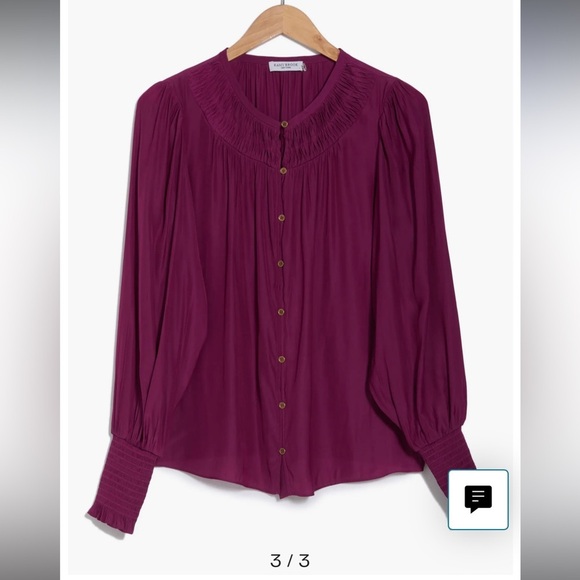 Ramy Brook Long Sleeve Blouse NWT Raspberry Size Medium– $325 Retail - Picture 3 of 8